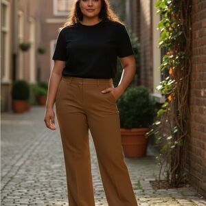 Tommy Hilfiger Tan Wide Leg Women's Pants